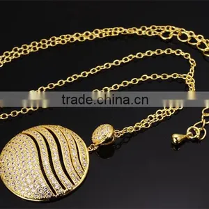 Cubic Zirconia Deluxe Classic Look Round Pendant Women Set Jewelry Wholesale thumbnail-3