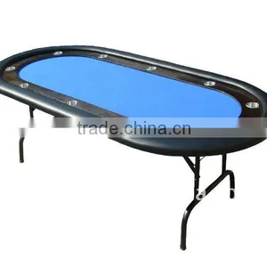 Premium 84" Oval Suited Speed Cloth Poker Table With Jumbo Stainless Steel Cups thumbnail-1