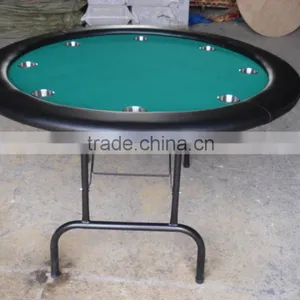52 Inch Round Poker Table With Iron Legs and Steel Cup Holders thumbnail-5