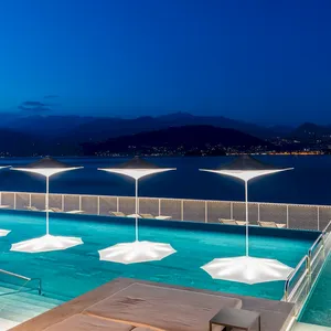 2025 New Style Sunshade Umbrella With LED Lighting, Arched Canopy, Suitable for Restaurants, Swimming Pools, and Courtyards thumbnail-2