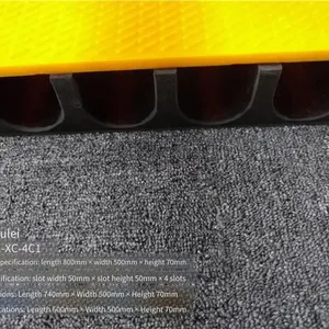 Jiulei Brand Jl-xc-4c1 Road Surface Cable Cover Plate. Dimensions: Length 800mm × Width 500mm × Height 70mm. Inside the Grooves: Groove Width 50mm × Groove Height 50mm × 4 Grooves thumbnail-1