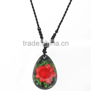 New Lovely Gift Real Flowers Resin Necklace thumbnail-1