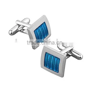 Stainless Steel Blue And Silver Square Cufflink, Men's Bule Square Cufflinks thumbnail-1