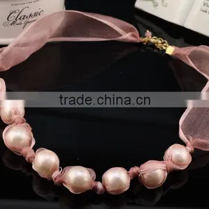 High Quality Popular Beautiful The Bride Jewelry Korea Pearl Wedding Romantic Sweet Jewelry Lace Necklace thumbnail-3