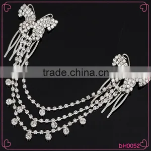 Wholesale Newest Boutique Fashionable Custom Vintage Diamond Tasseles Hair Accessories thumbnail-1