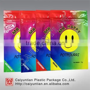 Custom OMG Mr Happy Herbal Incense Plastic Packaging Bags thumbnail-2