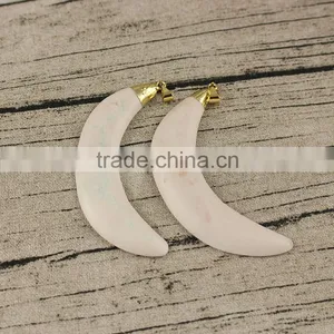 JF6931 New Hand Carved Natural Cream Bone Crescent Pendants,Ivory Moon Pendants thumbnail-1