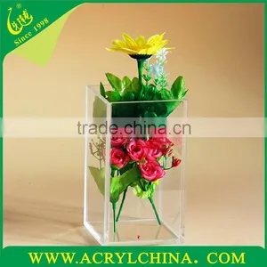 2015 Clear Acrylic Rectangle Storage Box/PMMA Desktop Flower Vase thumbnail-1