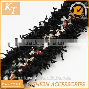 Fashional 3.5cm Width Black Ribbon Trim for Dress thumbnail-2
