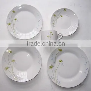 16pcs Porcelain Dinnerware With Decal, Beautiful Round Tableware thumbnail-1