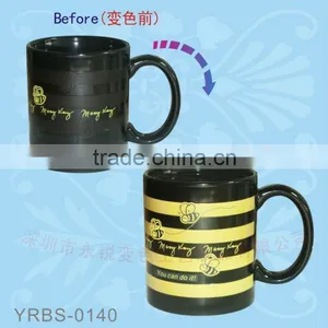 New Heat Sensitive Color Changing Coffee Mug | Good Gift Idea | Smiley Magic Mug 11oz Black... thumbnail-2