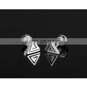 Stainless Steel Jewellery Triangle Fashion 2016 Earring Men thumbnail-4