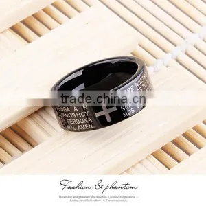 Fashion Jewelry Manufacturer China Cross Prayer Tungsten Carbide Ring thumbnail-3