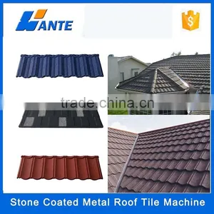 Hot Sale 1340mmx420mm Aluminum Zinc Plate Colorful Stone Coated Metal Roofing thumbnail-4