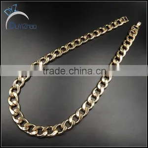 Men's Heavy Hip Hop Big Gold Cuban Chain Necklace thumbnail-2