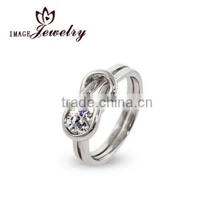 Customized 925 Sterling Silver Tension Setting Love Ring thumbnail-1