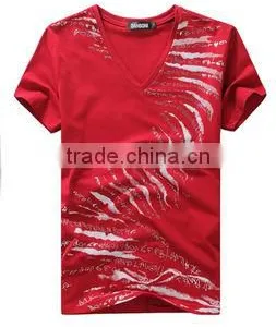 Fashion Summer Printed V-neck Men's T Shirt Design thumbnail-3