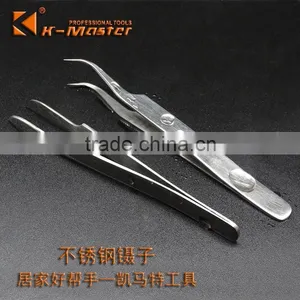 K-Master Long Nose Bent Nose Tweezers Precision Stainless Steel thumbnail-5