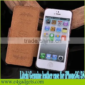 Excellent Quality Horizontal Litchi Texture Cowhide Case Wholesale for Cell Phone Case Iphone5 thumbnail-1