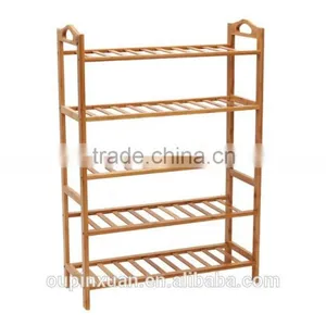 Pure Nature Bamboo Handmade Shoe Rack,Bamboo 4-tiers Shoe Rack for Shoes Showroom thumbnail-4