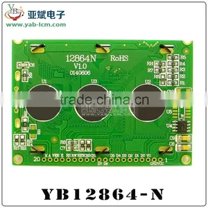 Parallel Graphic Lcd 128x64, STN Positive Graphical Lcd Display,5v,yellow-green Led Backlight. thumbnail-6