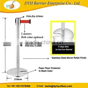 Stainless Steel Quality U Shaped Stackable Retractable Belt Stanchions thumbnail-1