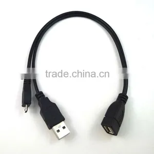For Cell Phone Tablet Micro USB Host OTG Cable With USB Power Male Female thumbnail-1