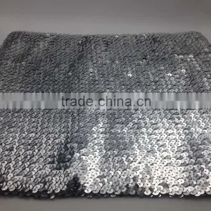 Fashion Sparkling Sequined Trimming Lace Dress Sexy Silver Sequin Dance Skirt thumbnail-1