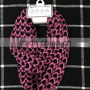 Stock Item Wholesale Women's Muiltfunctional Pink Crochet Knitted Loop Scarf Neck Warmer thumbnail-1
