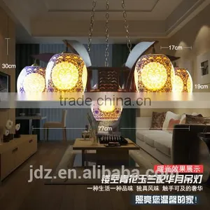 Modern Decorative Ceiling Lamp, Ceramic Carved Wood Ceiling Light thumbnail-2
