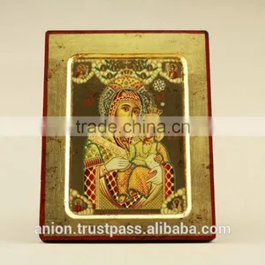 Greek & Russian Orthodox Wooden Icon. Big Size thumbnail-1