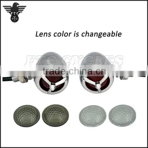 Red Lens Tribar Motorcycle Turn Signals Vintage Indicator for Kawasaki Lighting thumbnail-5