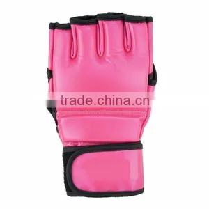 Pink Leather MMA Gloves thumbnail-1
