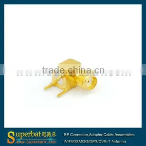 SMA Thru Hole Jack Right Angle PCB Mount Short Version Connector Adaptor thumbnail-1