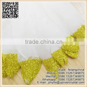 Party Costume Accessories Artificial Gold Glitter Goose Feather thumbnail-1