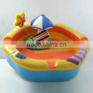 Hand-painted Ceramic Ashtray -Umbrella thumbnail-1