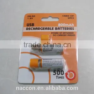 Gold Factory Direct Sale AA USB Nimh Battery 1450mAh 1.2v, Powered USB Battery thumbnail-2