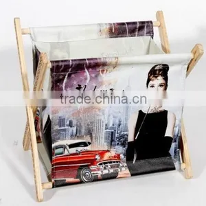 2016 New Design Vintage Wooden Retro Magazine Storage Foldable Rack thumbnail-2