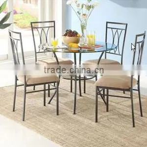 Metal Table and Chairs Dining Room Furniture Metal Dining Set 1+4 Set thumbnail-5