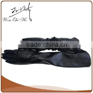 Party Dress Black Ladies Long Leather Glove With Ball thumbnail-6