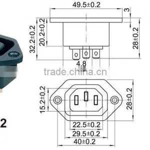 ac Socket and Rocker Switch,5.5*2.1mm dc Female dc Connector for 12V dc Connector Jack thumbnail-4