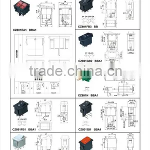 High Quality Temperature Double Push Button Rocker Switch for Electrical Products With Certificate 3 Position Switch thumbnail-6
