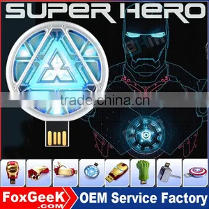 2016 HotSale Iron Man USB Flash Drive Pen Drive Crystal Diamond PenDrive 4GB 8GB 16GB 32GB 64GB Memory Stick/Thumb/Pendrives thumbnail-1