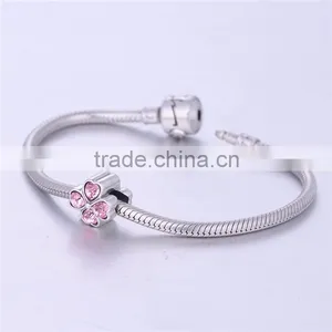 925 Sterling Silver Charms White CZ Flower Shaped Charms/beads thumbnail-2