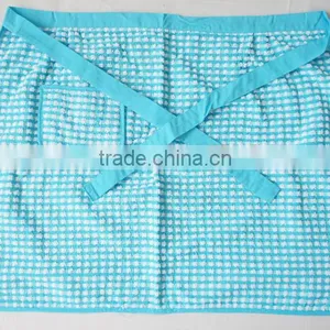 Pigment Printing Blue Waist Kitchen Apron Roll Cotton With Pocket thumbnail-1