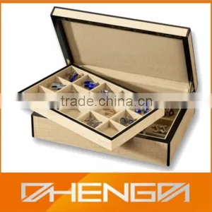 High Quality Customized Made-in-china Wooden Unique Cufflink Box With Tray (ZDS-SE065) thumbnail-1