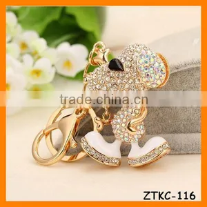 2014 Hot Selling Animal Rhinestone Mouse Key Chain, Gift Bag Pendant ZTKC-116 thumbnail-1
