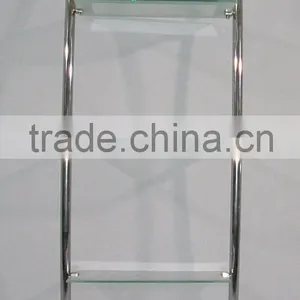 3 Tier Tube Metal Wall Mounted Clear Glass Shelf Bathroom Rack thumbnail-1
