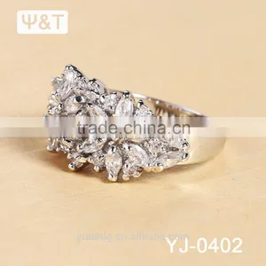Jingli Jewelry Diamond Flower Shaped Silver Ring For Women (YJ-402) thumbnail-6