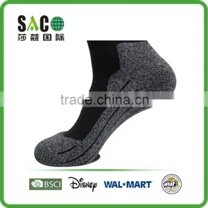 Custom Grey Melange Foot Black Cotton Sports Socks thumbnail-2
